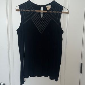 Black Long sleeve shirt with shoulders cut out! Size S